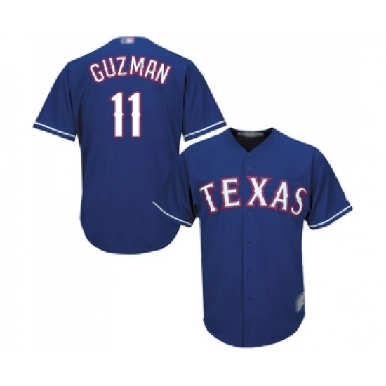 Youth Texas Rangers #11 Ronald Guzman Replica Royal Blue Alternate 2 Cool Base Baseball Jersey - Ujersey