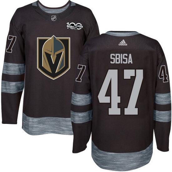Men's Adidas Vegas Golden Knights #47 Luca Sbisa Authentic Black 1917-2017 100th Anniversary NHL Jersey - Ujersey