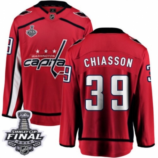 Youth Washington Capitals #39 Alex Chiasson Fanatics Branded Red Home Breakaway 2018 Stanley Cup Final NHL Jersey - Ujersey