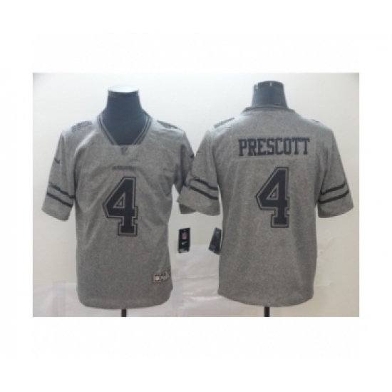 Men's Dallas Cowboys #4 Dak Prescott Limited Gray Rush Gridiron Football Jersey - Ujersey