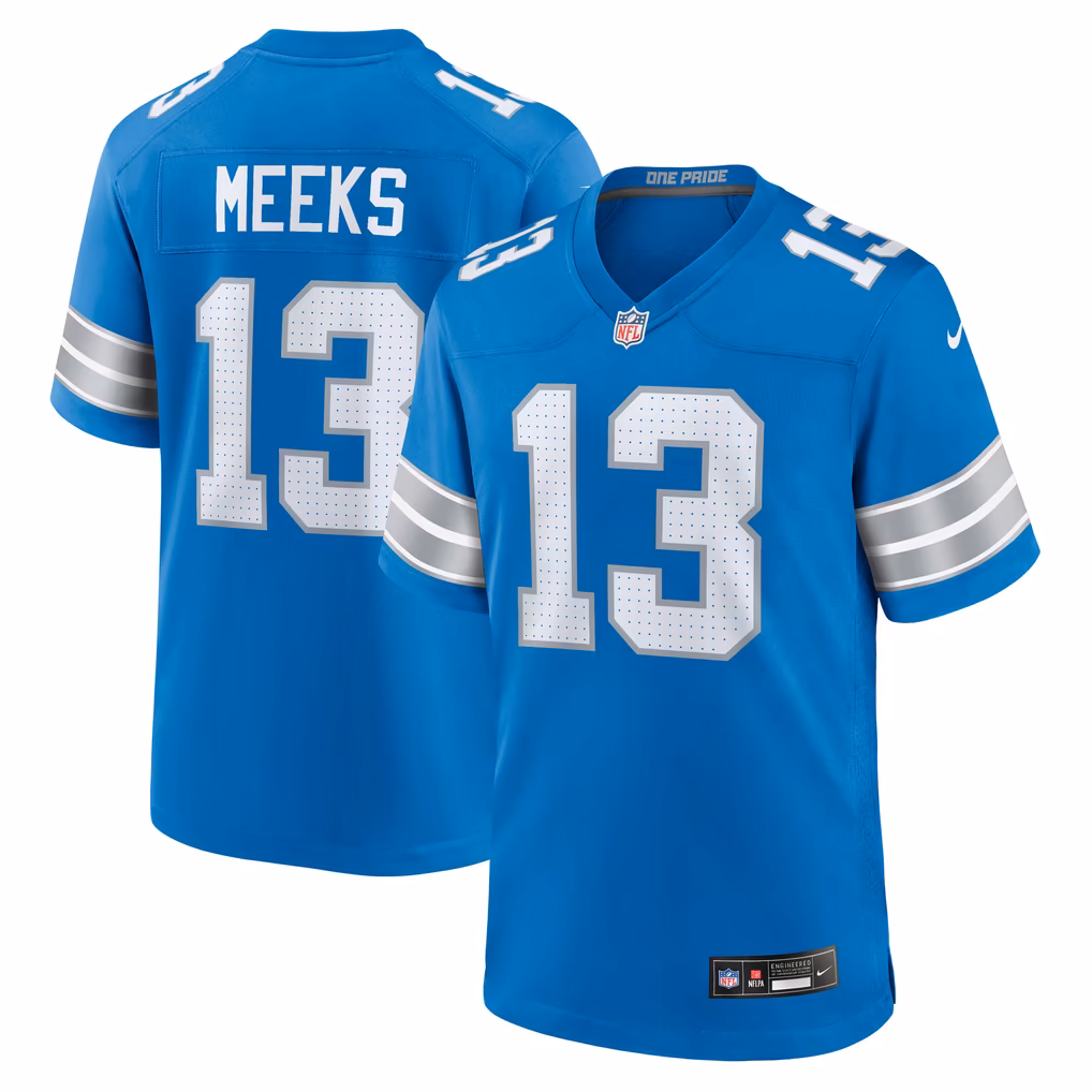 Men's Detroit Lions Jackson Meeks Nike Blue Team Game Jersey