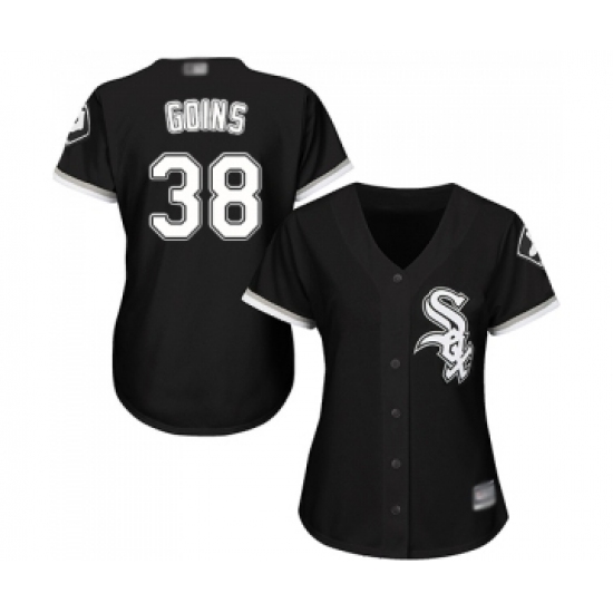 Women's Chicago White Sox #38 Ryan Goins Replica Black Alternate Home Cool Base Baseball Jersey - Ujersey