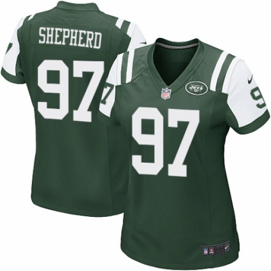 Women's Nike New York Jets #97 Nathan Shepherd Game Green Team Color NFL Jersey - Ujersey