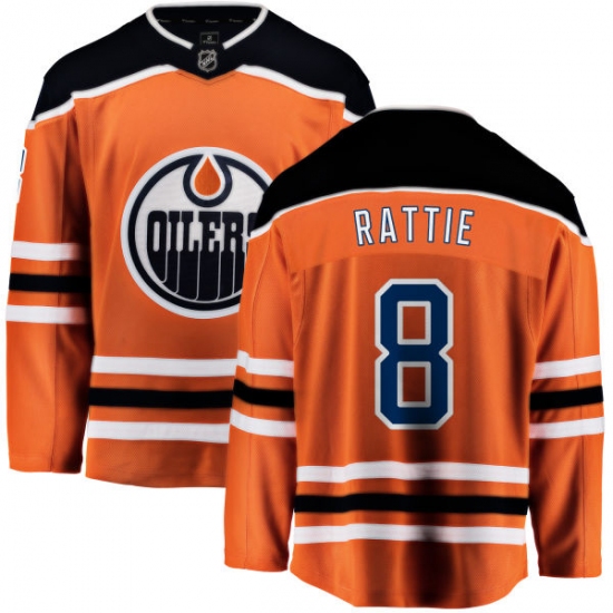 Men's Edmonton Oilers #8 Ty Rattie Fanatics Branded Orange Home Breakaway NHL Jersey - Ujersey