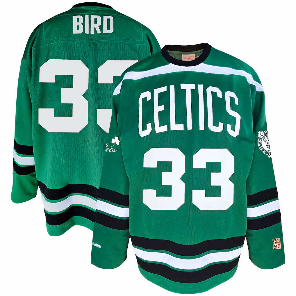 Men's Boston Celtics Larry Bird Mitchell & Ness Kelly Green Big & Tall NBA Hockey Jersey - ujerseystore