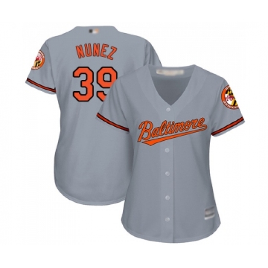 Women's Baltimore Orioles #39 Renato Nunez Replica Grey Road Cool Base Baseball Jersey - Ujersey