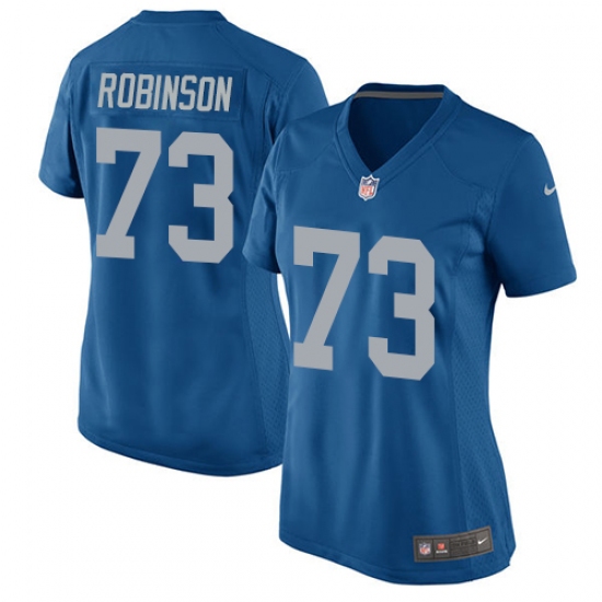 Women's Nike Detroit Lions #73 Greg Robinson Game Blue Alternate NFL Jersey - Ujersey