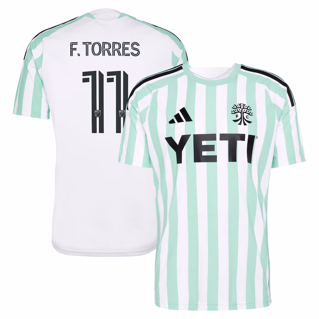 Men's Austin FC Facundo Torres adidas White 2026 The Rooted Kit Replica Jersey