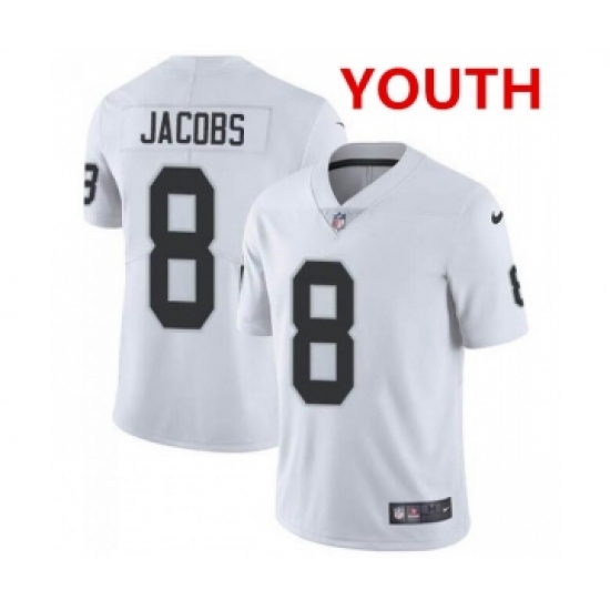 Youth Nike Las Vegas Raiders #8 Josh Jacobs White Vapor Untouchable Stitched Jersey - Ujersey