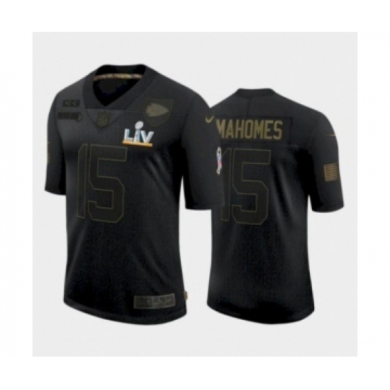 Women's  Kansas City Chiefs #15 Patrick Mahomes Black Salute to Service Bowl LV Jersey - Ujersey