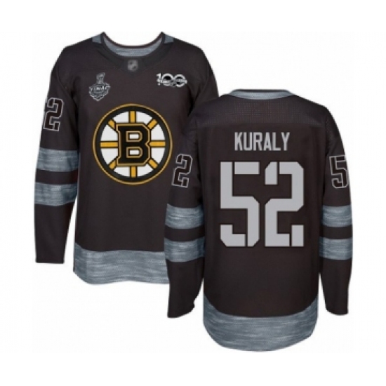 Men's Boston Bruins #52 Sean Kuraly Authentic Black 1917-2017 100th Anniversary 2019 Stanley Cup Final Bound Hockey Jersey - Ujersey