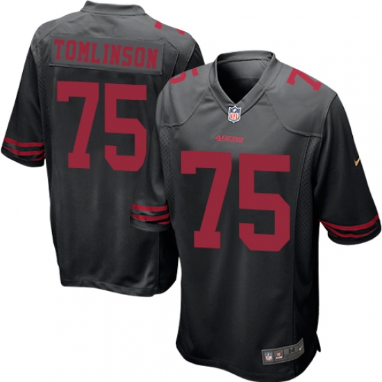 Men's Nike San Francisco 49ers #75 Laken Tomlinson Game Black NFL Jersey - Ujersey