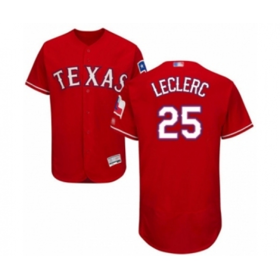 Men's Texas Rangers #25 Jose Leclerc Red Alternate Flex Base Authentic Collection Baseball Player Jersey