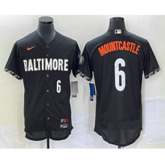 Men's Baltimore Orioles #6 Ryan Mountcastle Number Black 2023 City Connect Flex Base Stitched Jersey - Ujersey