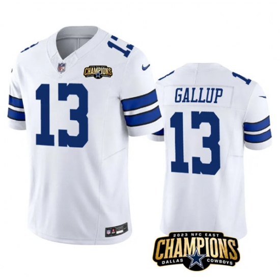 Men's Dallas Cowboys #13 Michael Gallup White 2023 F.U.S.E. NFC East Champions Football Stitched Jersey - Ujersey