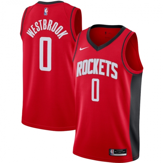 Men's Houston Rockets #0 Russell Westbrook Nike Red 2020-21 Swingman Jersey - Ujersey