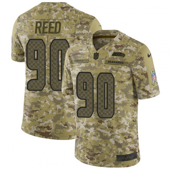 Youth Nike Seattle Seahawks #90 Jarran Reed Limited Camo 2018 Salute to Service NFL Jersey - Ujersey