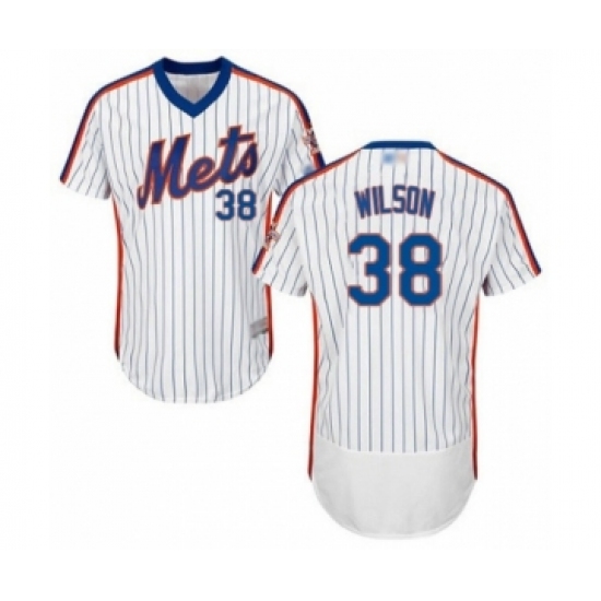 Men's New York Mets #38 Justin Wilson White Alternate Flex Base Authentic Collection Baseball Player Jersey - Ujersey