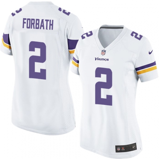 Women's Nike Minnesota Vikings #2 Kai Forbath Game White NFL Jersey - Ujersey
