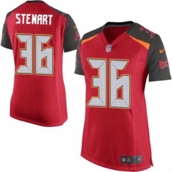 Women's Nike Tampa Bay Buccaneers #36 M.J. Stewart Game Red Team Color NFL Jersey - Ujersey