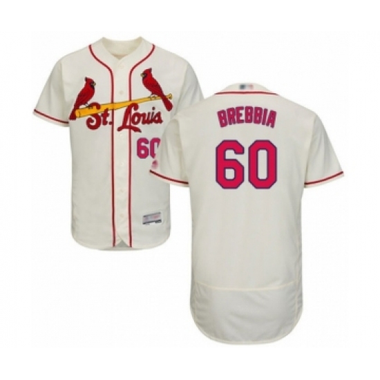 Men's St. Louis Cardinals #60 John Brebbia Cream Alternate Flex Base Authentic Collection Baseball Player Jersey - Ujersey