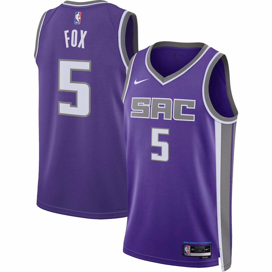 Unisex Sacramento Kings De'Aaron Fox Nike Purple Swingman Jersey - Icon Edition - Ujersey NHL
