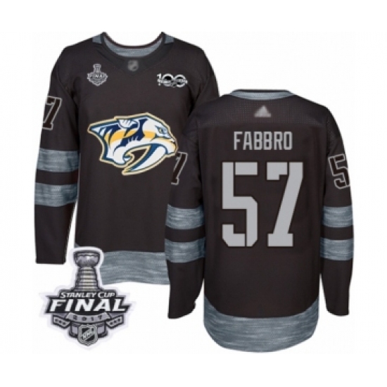 Men's Nashville Predators #57 Dante Fabbro Authentic Black 1917-2017 100th Anniversary 2017 Stanley Cup Final Hockey Jersey - Ujersey