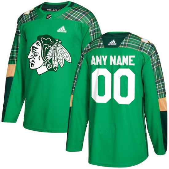Men's Chicago Blackhawks adidas Green St. Patrick's Day Custom Practice Jersey - Ujersey