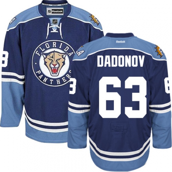 Men's Reebok Florida Panthers #63 Evgenii Dadonov Authentic Navy Blue Third NHL Jersey - Ujersey