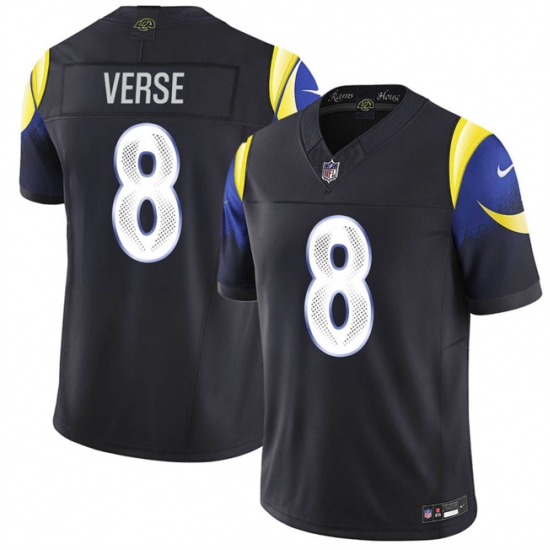 Men's Los Angeles Rams #8 Jared Verse Black 2025 F.U.S.E. “Rivalries” Vapor Limited Football Stitched Jersey - Ujersey