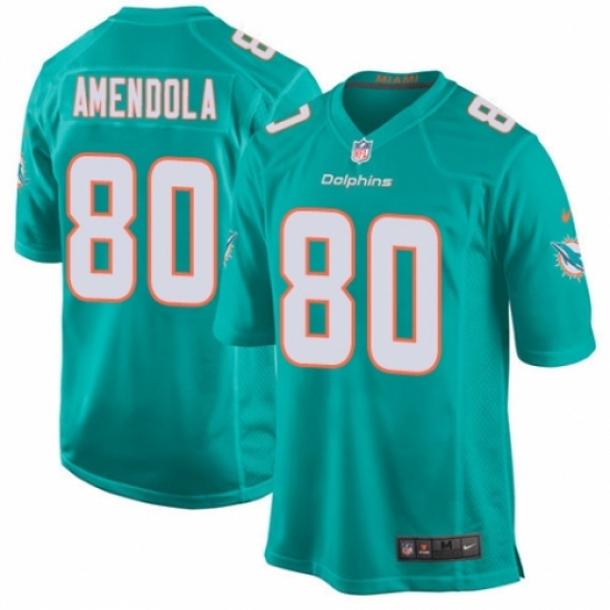 Men's Nike Miami Dolphins #80 Danny Amendola Game Aqua Green Team Color NFL Jersey - Ujersey