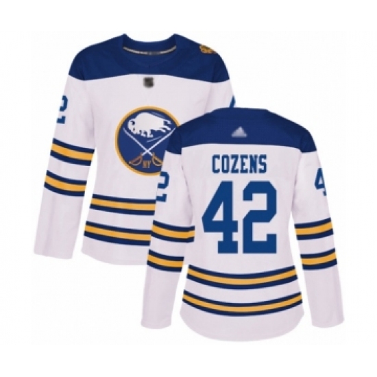 Women's Buffalo Sabres #42 Dylan Cozens Authentic White 2018 Winter Classic Hockey Jersey - Ujersey