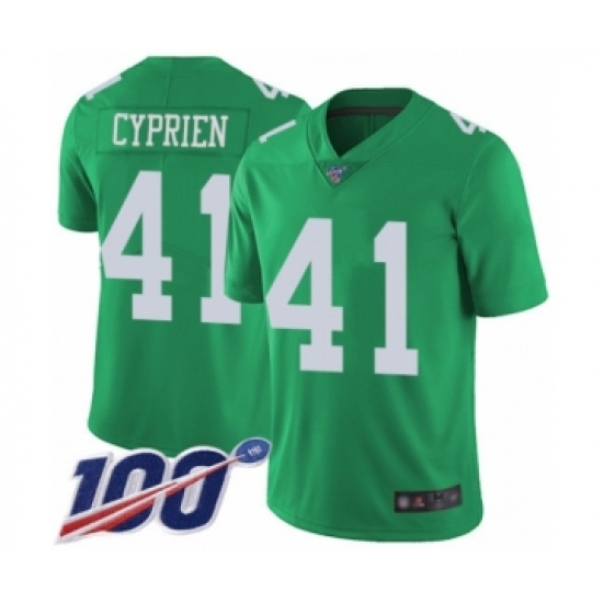 Youth Philadelphia Eagles #41 Johnathan Cyprien Limited Green Rush Vapor Untouchable 100th Season Football Jersey - Ujersey