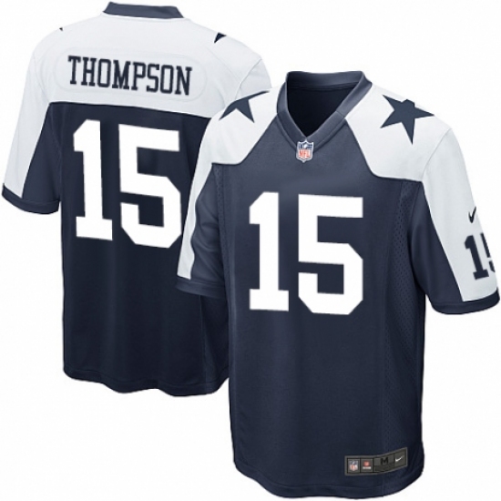 Men's Nike Dallas Cowboys #15 Deonte Thompson Game Navy Blue Throwback Alternate NFL Jersey - Ujersey