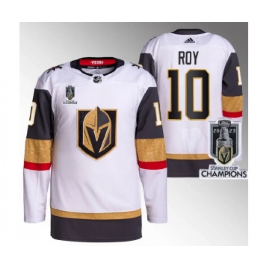 Men's Vegas Golden Knights #10 Nicolas Roy White 2023 Stanley Cup Champions Stitched Jersey - Ujersey