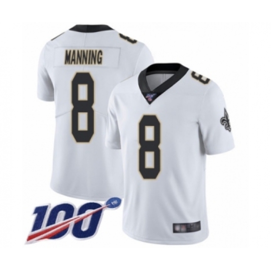 Men's New Orleans Saints #8 Archie Manning White Vapor Untouchable Limited Player 100th Season Football Jersey - Ujersey