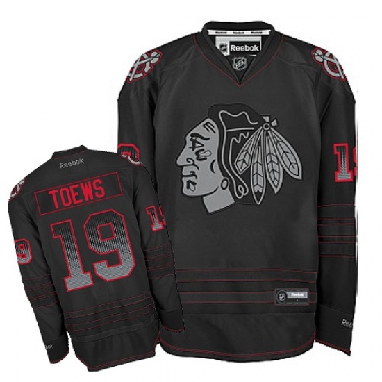 Men's Reebok Chicago Blackhawks #19 Jonathan Toews Premier Black Accelerator NHL Jersey - Ujersey