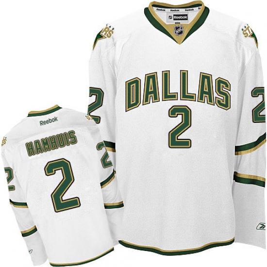 Men's Reebok Dallas Stars #2 Dan Hamhuis Authentic White Third NHL Jersey - Ujersey