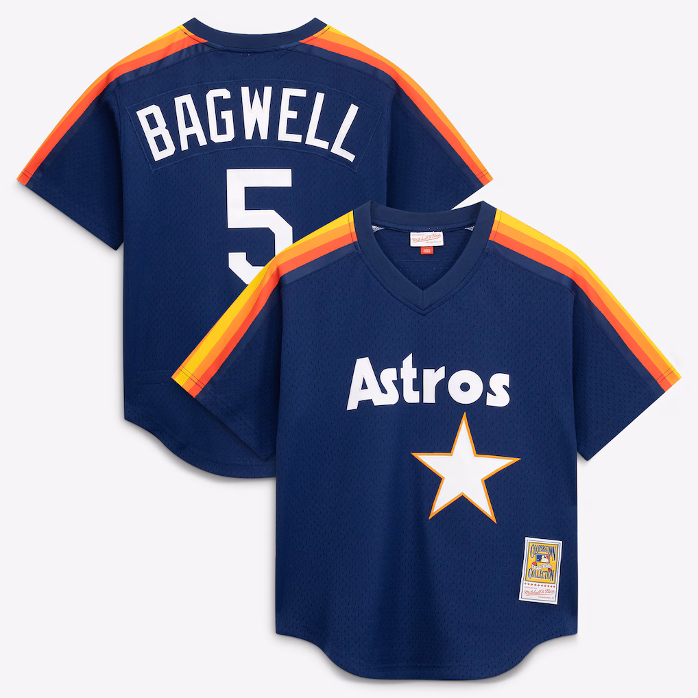 Men's Houston Astros Jeff Bagwell Mitchell & Ness Navy Authentic Batting Practice Jersey - Ujersey