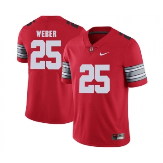 Ohio State Buckeyes 25 Mike Weber Red 2018 Spring Game College Football Limited Jersey - Ujersey