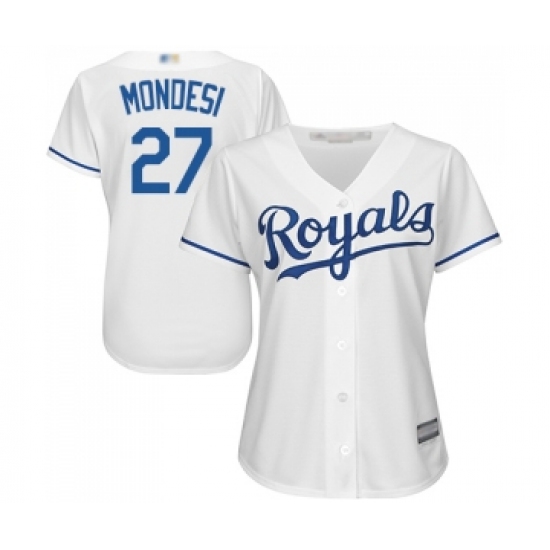 Women's Kansas City Royals #27 Adalberto Mondesi Replica White Home Cool Base Baseball Jersey - Ujersey