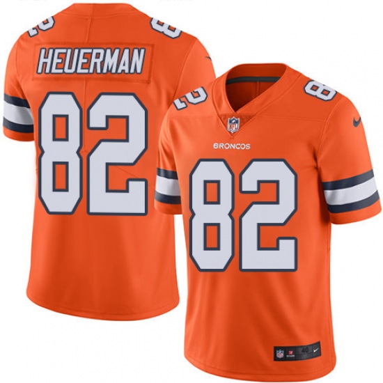 Men's Nike Denver Broncos #82 Jeff Heuerman Elite Orange Rush Vapor Untouchable NFL Jersey - Ujersey