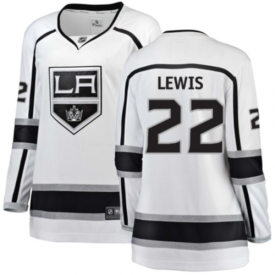 Women's Los Angeles Kings #22 Trevor Lewis Authentic White Away Fanatics Branded Breakaway NHL Jersey - Ujersey