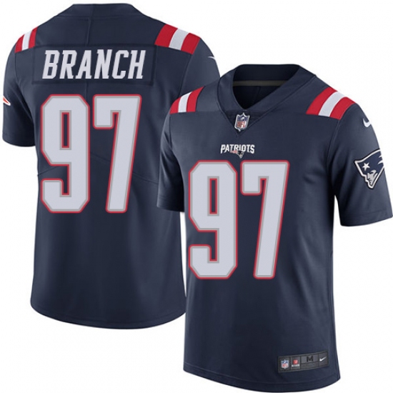 Men's Nike New England Patriots #97 Alan Branch Limited Navy Blue Rush Vapor Untouchable NFL Jersey - Ujersey