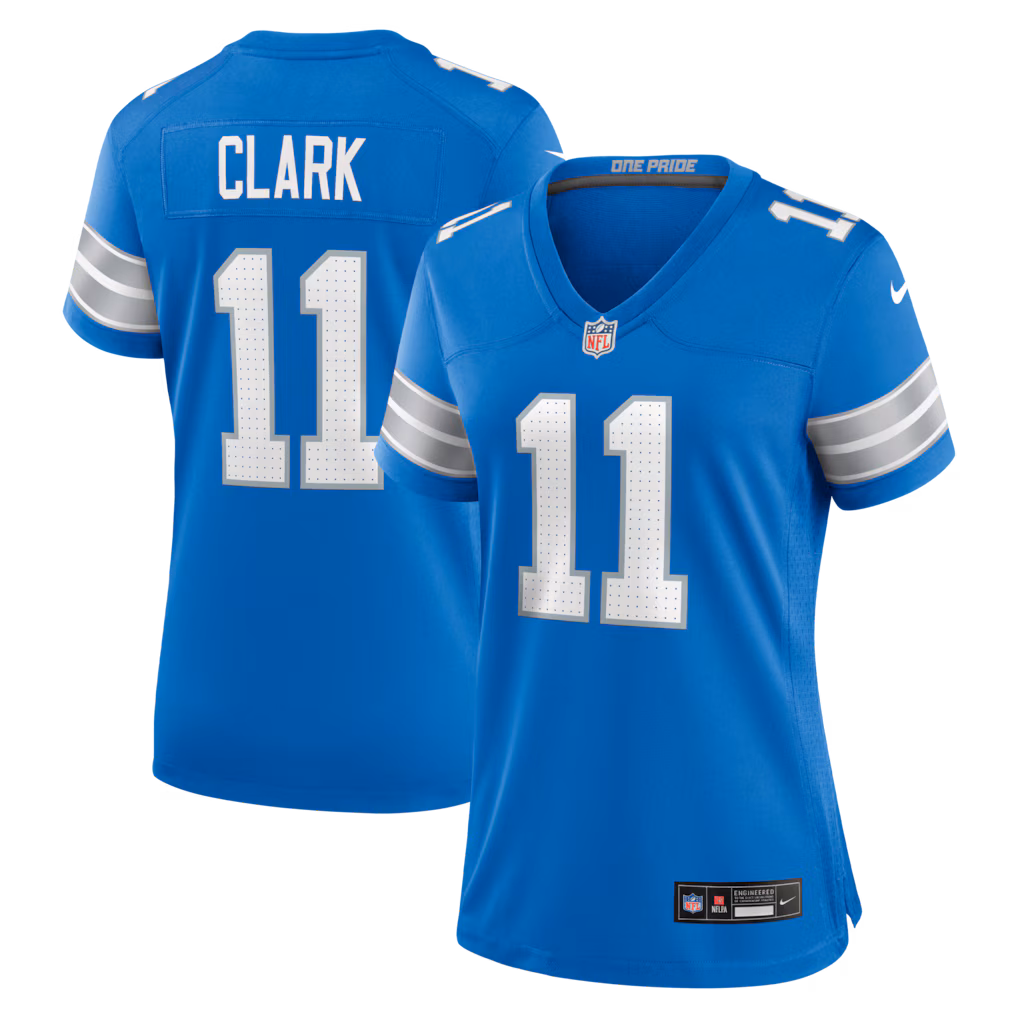 Women's Detroit Lions Damone Clark Nike Blue Team Game Jersey - Ujersey Shop