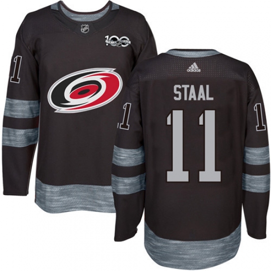 Men's Adidas Carolina Hurricanes #11 Jordan Staal Premier Black 1917-2017 100th Anniversary NHL Jersey - Ujersey