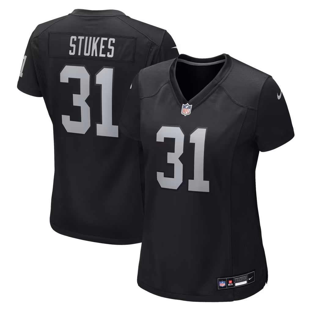 Women's Las Vegas Raiders Treydan Stukes Nike Black Team Game Jersey - ujerseystore