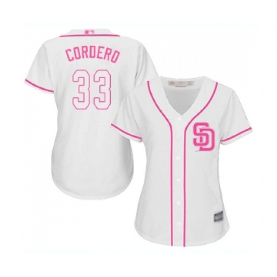 Women's San Diego Padres #33 Franchy Cordero Replica White Fashion Cool Base Baseball Jersey - Ujersey
