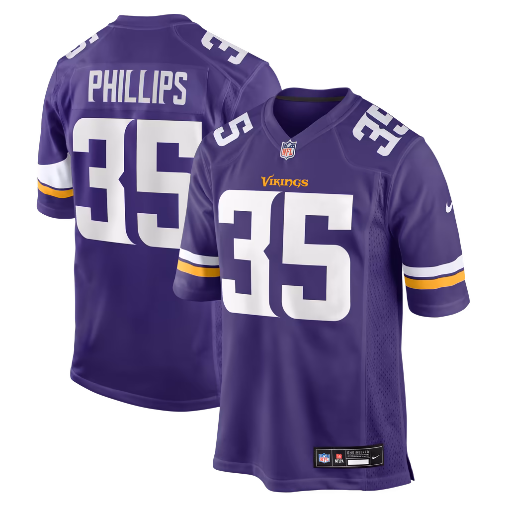 Men's Minnesota Vikings Bryce Phillips Nike Purple Team Game Jersey - U-jersey