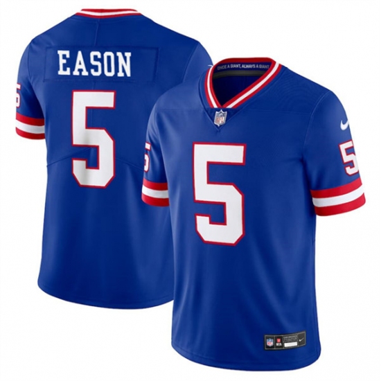 Men's New York Giants #5 Jacob Eason Royal 2023 F.U.S.E. Throwback Limited Football Stitched Jersey - Ujersey